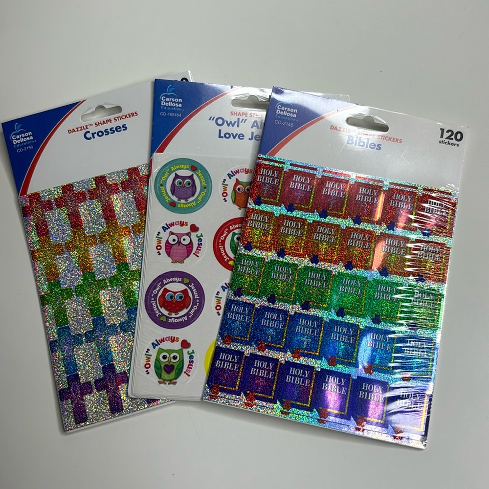 Carson Dellosa set of 3 pack of religious stickers